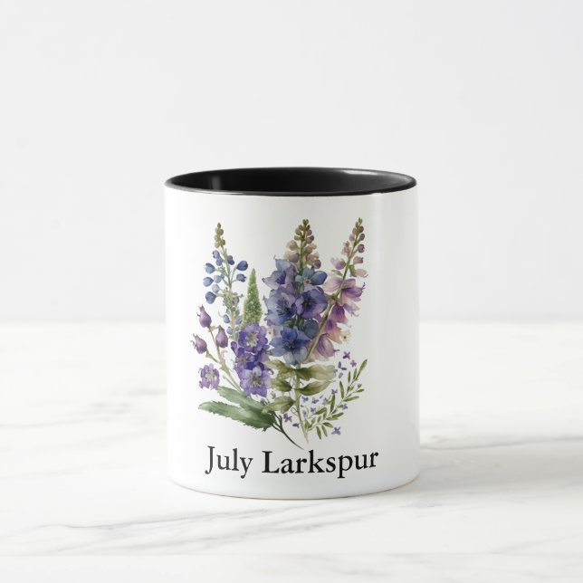 Cute Birth Month Flowers/July Larkspur Mug (Center)
