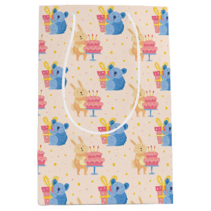 Cute Birthday Animals Medium Gift Bag