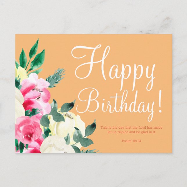 Cute Birthday Bible Verse Postcard (Front)