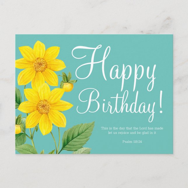 Cute Birthday Bible Verse Postcard (Front)