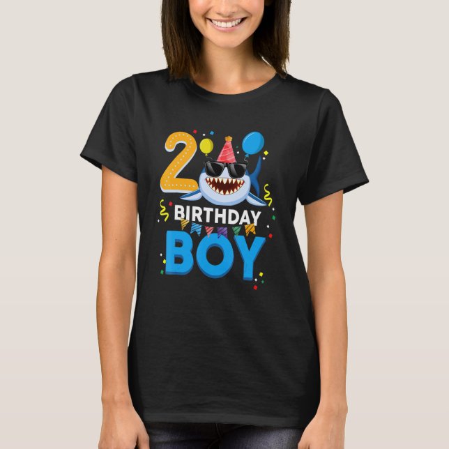 Cute Birthday Boy 2 Years Old Kids 2nd Birthday Bo T-Shirt (Front)
