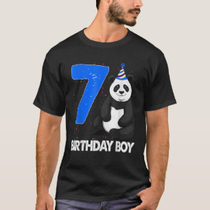 Cute Birthday Boy 7 Pandas Funny Bear Tees Panda L