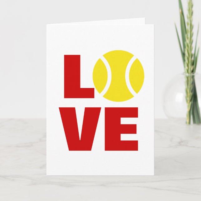 Cute Birthday Card for tennis players saying LOVE (Front)