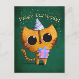 Cute Birthday Cat Postcard
