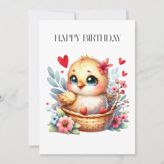 Cute Birthday Chick. (Front)