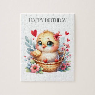 Cute Birthday Chick. Jigsaw Puzzle