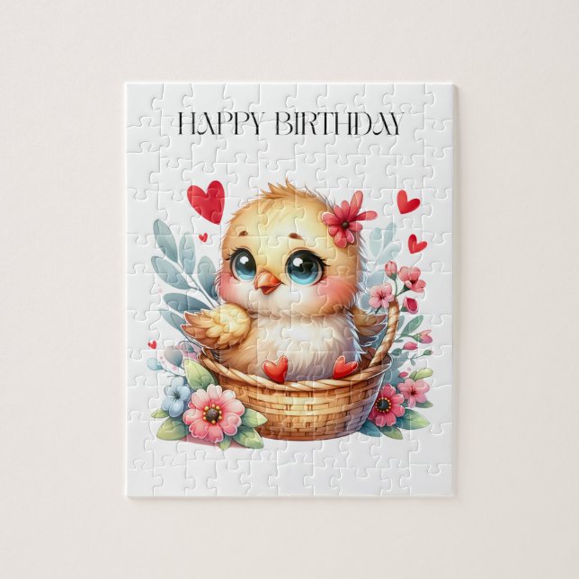 Cute Birthday Chick. Jigsaw Puzzle (Vertical)