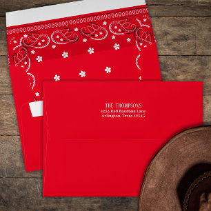 Cute Birthday Cowboy Rodeo Simple Red Bandanna  Envelope
