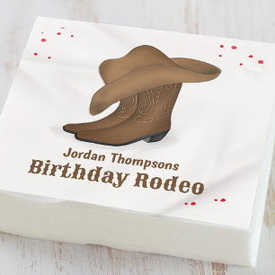 Cute Birthday Cowboy Rodeo Simple Red Bandanna Napkin