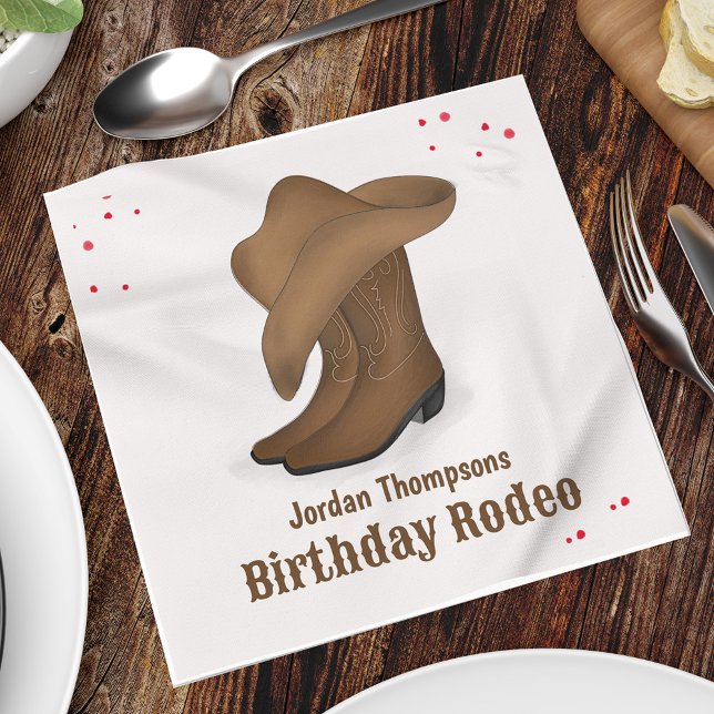 Cute Birthday Cowboy Rodeo Simple Red Bandanna  Napkin (Creator Uploaded)