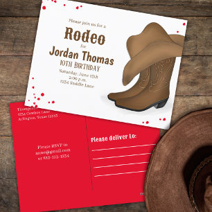 Cute Birthday Cowboy Rodeo Simple Red Bandanna  Postcard