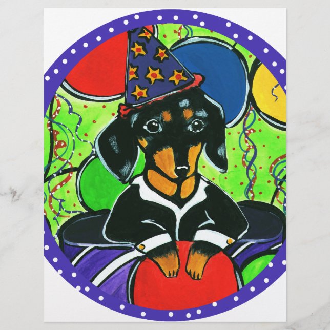 Cute Birthday Dachshund (Front)