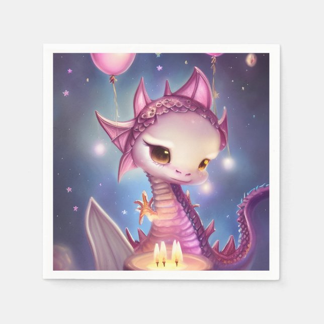 Cute Birthday Dargon  Napkin (Front)