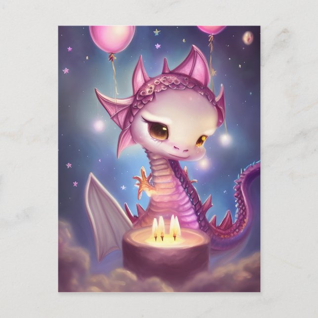 Cute Birthday Dargon  Postcard (Front)