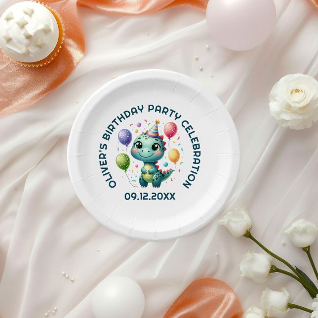 Cute Birthday Dinosur Paper Plate (Creator Uploaded)