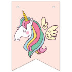 Cute Birthday Doodle Flying Rainbow Unicorn