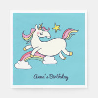 Cute Birthday Doodle Rainbow Unicorn Stars Clouds