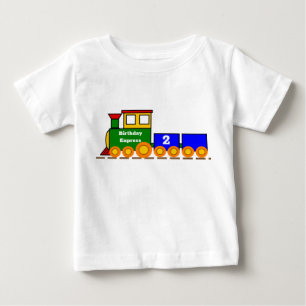 Cute Birthday Express Train with Number for Age Baby T-Shirt