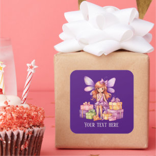 Cute Birthday Fairy add text girls Square Sticker