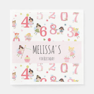 Cute Birthday Fairy Personalised Party   Napkin
