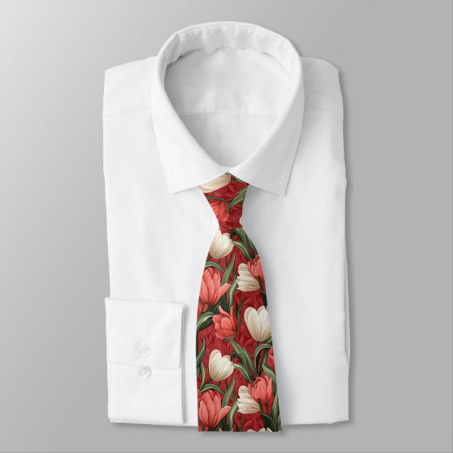Cute Birthday Gifts For Him Tulip Flower Tie (Tied)