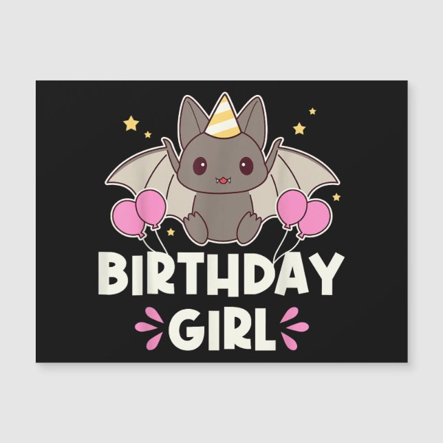 Cute Birthday Girl Bat Graphic (Front)