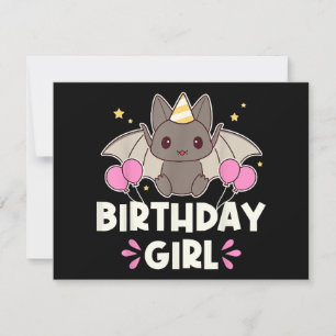 Cute Birthday Girl Bat Graphic