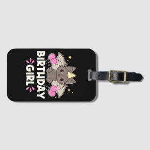 Cute Birthday Girl Bat Graphic Luggage Tag