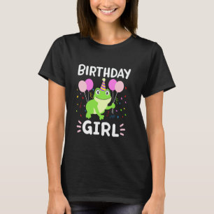 Cute Birthday Girl Frog Aesthetic Women Girls Kids T-Shirt