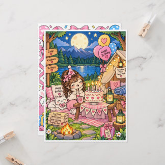 Cute Birthday Greeting Card – Blank Inside – Kawai
