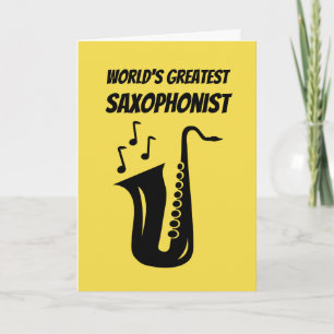 Cute Birthday greeting card for saxophone player
