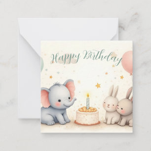 Cute Birthday Greeting with Animal Friends Card