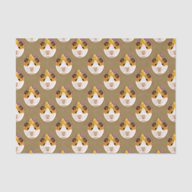 Cute Birthday Guinea Pig Pattern Tissue Paper (Front)