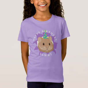 Cute Birthday Hamster peeking through hole T-Shirt