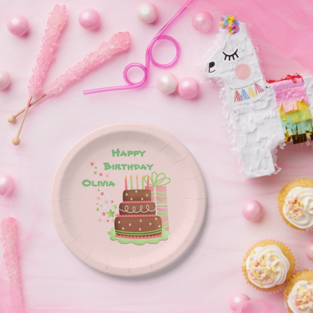 Cute Birthday Images Personalised Paper Plate (Party)