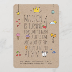 Cute Birthday Invitation for little girls and boys