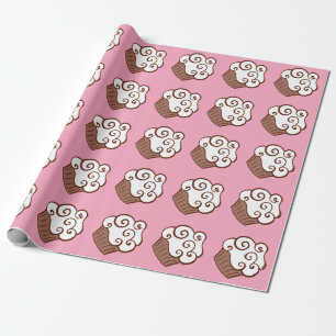 Cute Birthday Kids Cupcakes Gift Wrapping Paper