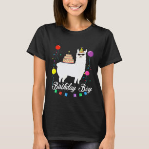 Cute Birthday Llama Boy Alpaca Animal Kids T-Shirt