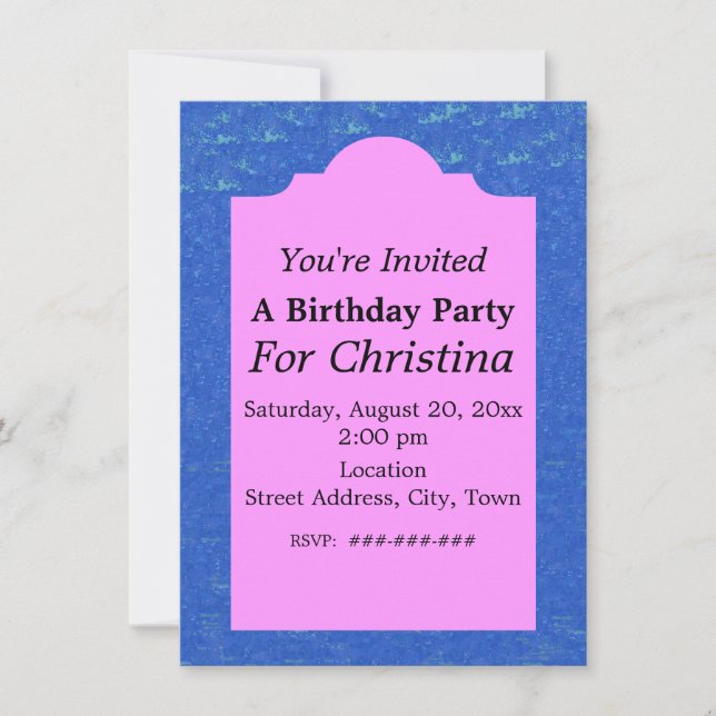 Cute Birthday Mermaid Seahorse Starfish Pink Invitation (Front)