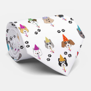 Cute Birthday Party Dogs Pattern Tie
