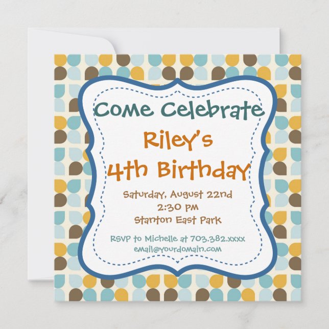 Cute Birthday Party Invitations Templates Boy Girl (Front)