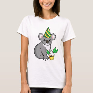 Cute Birthday Party Koala with Cupcake Shirt