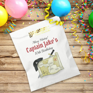 Cute Birthday Party Whimsical Pirate Treasure Map Favour Bags