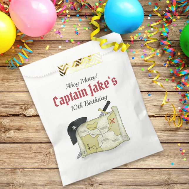 Cute Birthday Party Whimsical Pirate Treasure Map Favour Bags (Creator Uploaded)