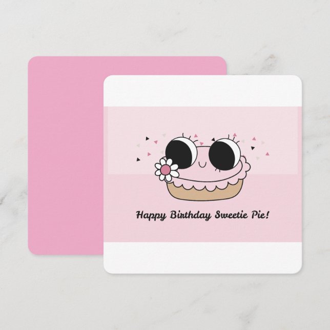 Cute birthday pie card (Front/Back)