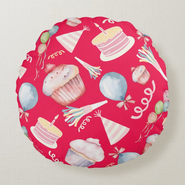 Cute Birthday Round Cushion (Front)