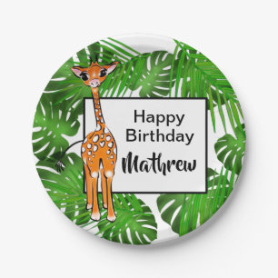 Cute Birthday Safari animals   tropical forest  Paper Plate