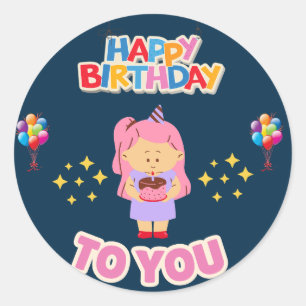 Cute Birthday stickers : Happy Birthday to you
