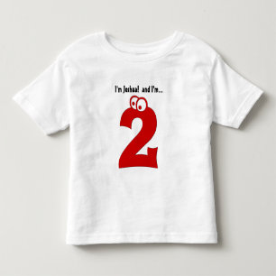 Cute Birthday Tee for Two Year Old Fun Red Number