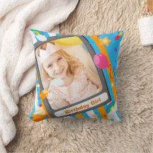 Cute  Birthday Throw Pillow For Kids